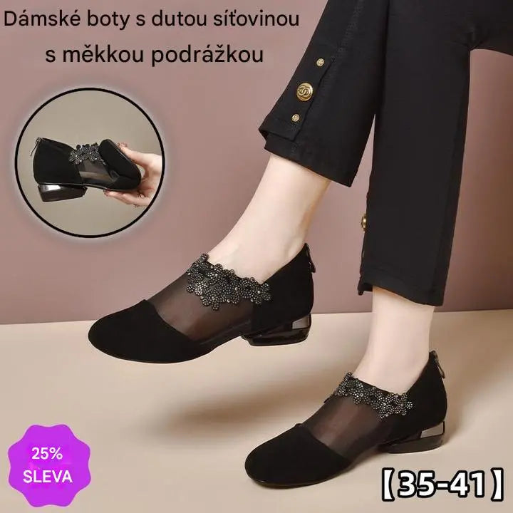 ✨【35-41】🏆2026 nové klínové podpatky s dutou síťovinou s měkkým spodkem pro ženy