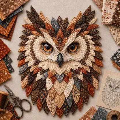 💥 ÚLTIMO DÍA: 49 % DE DESCUENTO – 🦉 Kit de manualidades DIY: Cuadro de pared de búho en capas de tela – Actividad relajante, resultados preciosos