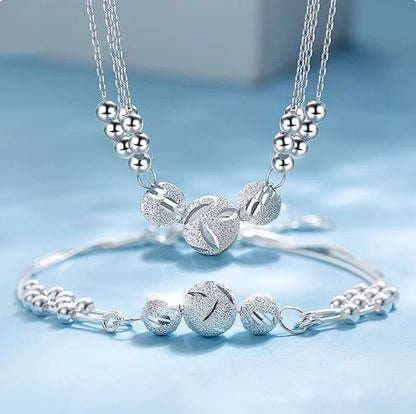 🔥Venta caliente🔥 ✨【Collar + Pulsera】Conjunto de Joyería de Plata 925 con Grabado Elegante 💎