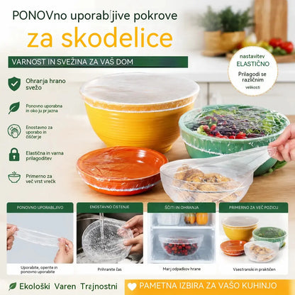 🔥🥗【2 vrečki, 200 kosov】elastičnih pokrovov za živila