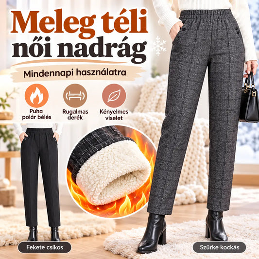 🔥【1-et vesz, 1-et ajándékba kap】🏆【45–90 kg】👖👖 Új őszi/téli, polár béléses, magas derekú, egyenes szárú női nadrág