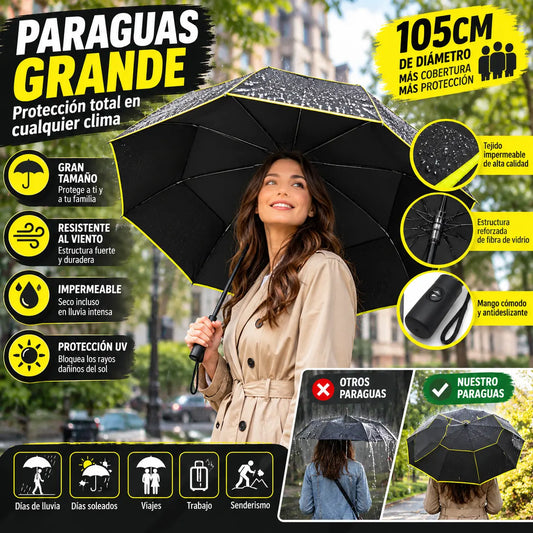 ⏳🔥 ¡50% DE DESCUENTO POR TIEMPO LIMITADO! ⏰☂️ Paraguas compacto resistente al viento y de alta resistencia: robusto, de gran cobertura y de secado rápido 🌧️