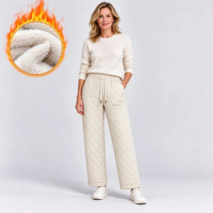 🧶👖【XS-3XL】Vízálló és szélálló, vastag polárbélésű női téli nadrág — meleg és szélálló, anélkül, hogy nagynak tűnne!