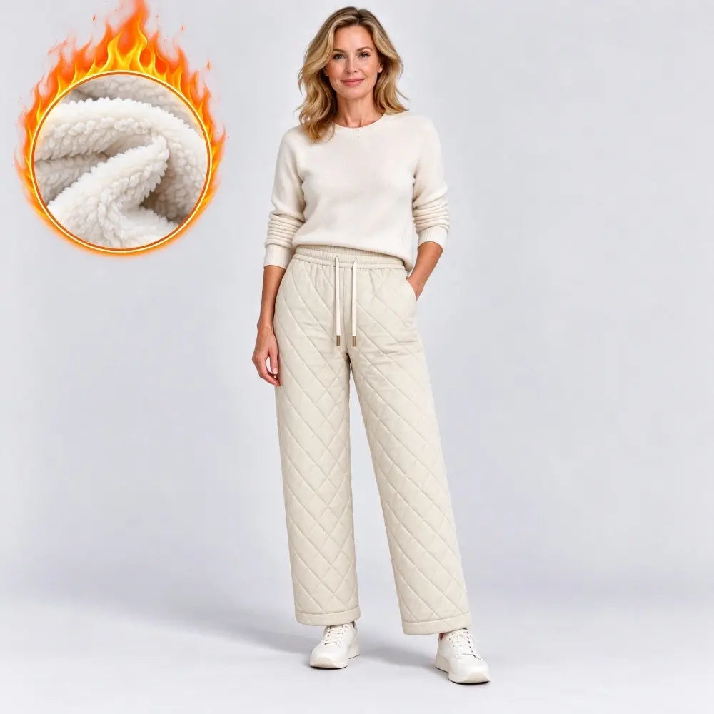 🧶👖【XS-3XL】Vízálló és szélálló, vastag polárbélésű női téli nadrág — meleg és szélálló, anélkül, hogy nagynak tűnne!