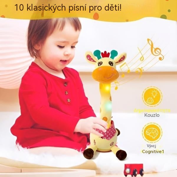 🦒👼Interaktivní plyšová žirafa, 🎵roztomilý malý společník, který si s vámi bude zpívat.