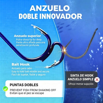 ❤️‍🔥 (20 unidades) Anzuelos dobles clásicos ultra afilados para pesca
