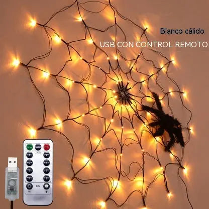 (🎃Oferta anticipada de Halloween: 49% de descuento🎃) Lámpara LED gigante de telaraña para Halloween