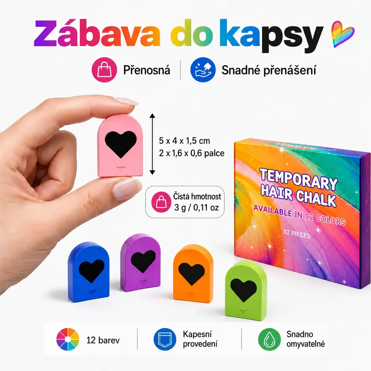 🌈🪮Kompaktní pudrová barva na vlasy s 12 odstíny pro rychlé barvení