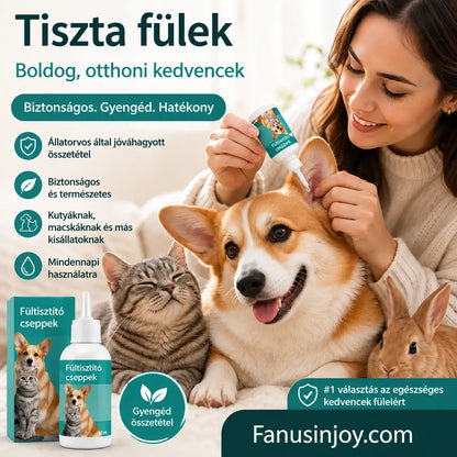 🐶【2 darab 8200 Ft】【Vásárolj 1-et, kapsz 2-t ingyen】 🐱🐶 Gyengéd kisállat fültisztító cseppek – Búcsút inthetsz a fülbetegségeknek