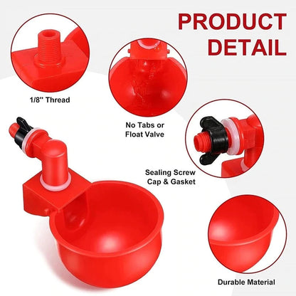 🔥【30% OFF】🔥【12 piezas】🐓Bol de agua automático para aves de corral, sin necesidad de alimentación manual