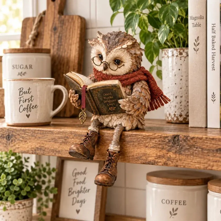 💥 50% kedvezmény korlátozott ideig! 🦉 Imádnivaló olvasó bagoly figura