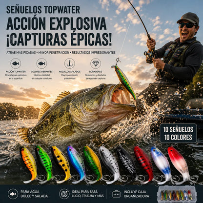 🐟🎣【5 piezas】5 señuelos biomiméticos: movimientos de natación realistas, anzuelos afilados y de sonido agudo, aptos tanto para agua dulce como salada.