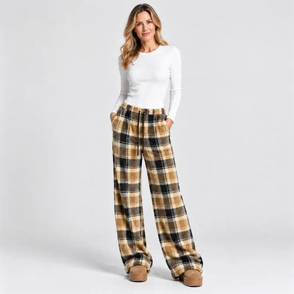 👖【S-3XL】❄️ A kedvenc bolyhos nadrágom ősszel és télen!--Leopárdmintás nadrág, bő szárú nadrág