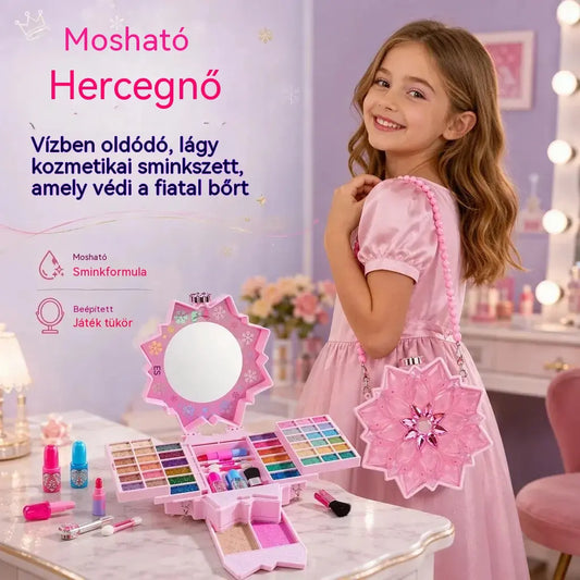 💄 Korlátozott ideig tartó ajánlat: 49% kedvezmény! ✨ Lemosható hercegnős sminkkészlet: biztonságos, nem mérgező játék sminkkészlet gyerekeknek 👸