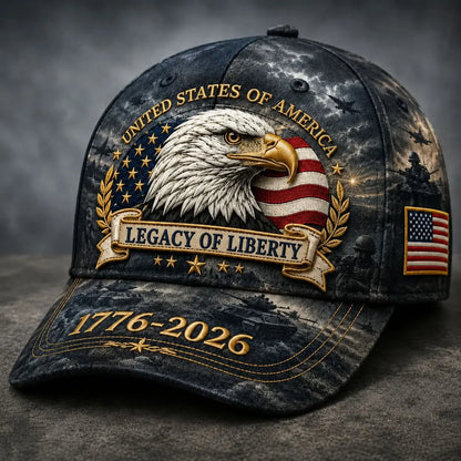 🛡️🧢Gorra de béisbol Freedom Eagle del 250 aniversario | Gorra de béisbol retro patriótica bordada –