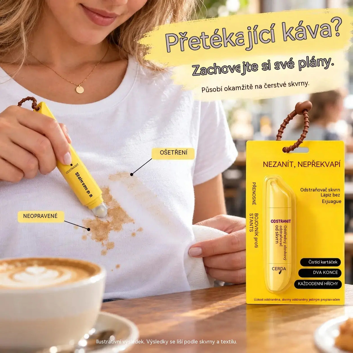 🔥🔥【Kupte 1, dostanete 1 zdarma】🧼 Přenosné oboustranné pero na odstraňování skvrn ✨ Okamžitý pomocník pro nouzové čištění oblečení (není třeba oplachovat); ideální na skvrny od oleje a kávy