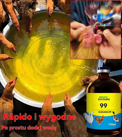 🔥【30% OFF】💊🐓🦆🕊️ Lek na ptasią grypę, utratę apetytu, biegunkę i kaszel u drobiu, kurczaków, kaczek i gęsi. 1 butelka 100 ml.