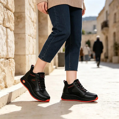 【35-41】👟Ženski črni usnjeni ravni delovni čevlji brez oprijema - nedrseči, oblazinjeni - zračni, lahki in udobni