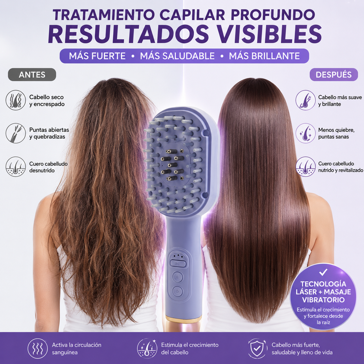 ⚡💨 Pulverizador eléctrico con peine de masaje y cojín de aire