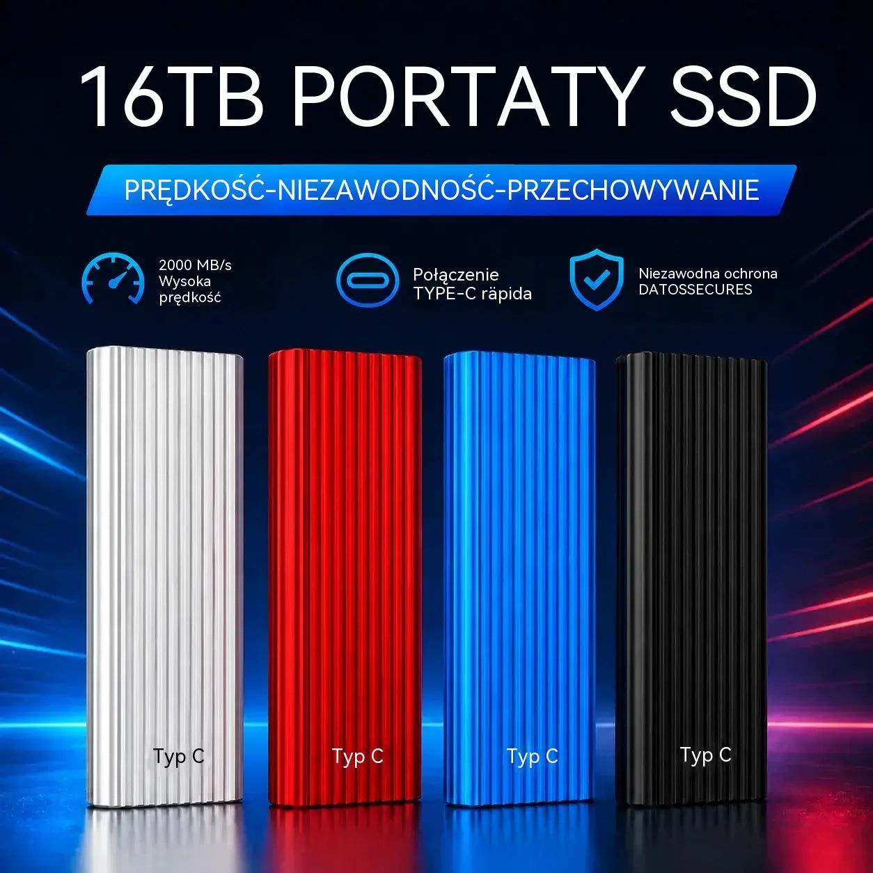 🏆 Oferta ograniczona czasowo ⚡🔥 Przenośny minidysk SSD typu C o dużej pojemności 16 TB