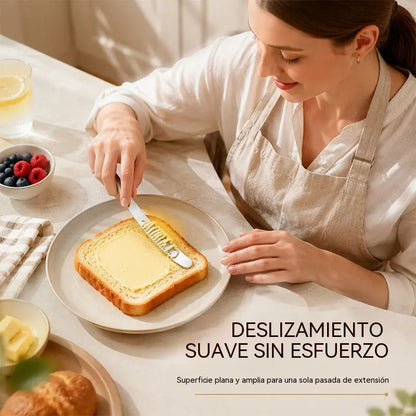 🔥【Compra 1 y llévate 1 gratis】🧈Cuchillo y espátula para mantequilla profesional 3 en 1 de acero inoxidable 304