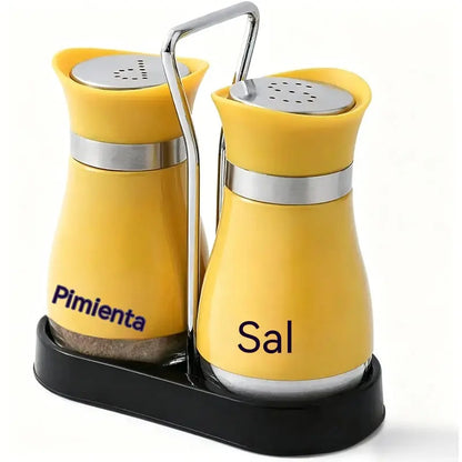 🔥【 2 Botellas + 1 Soporte 】🍽Juego de salero y pimentero con diseño de pingüino