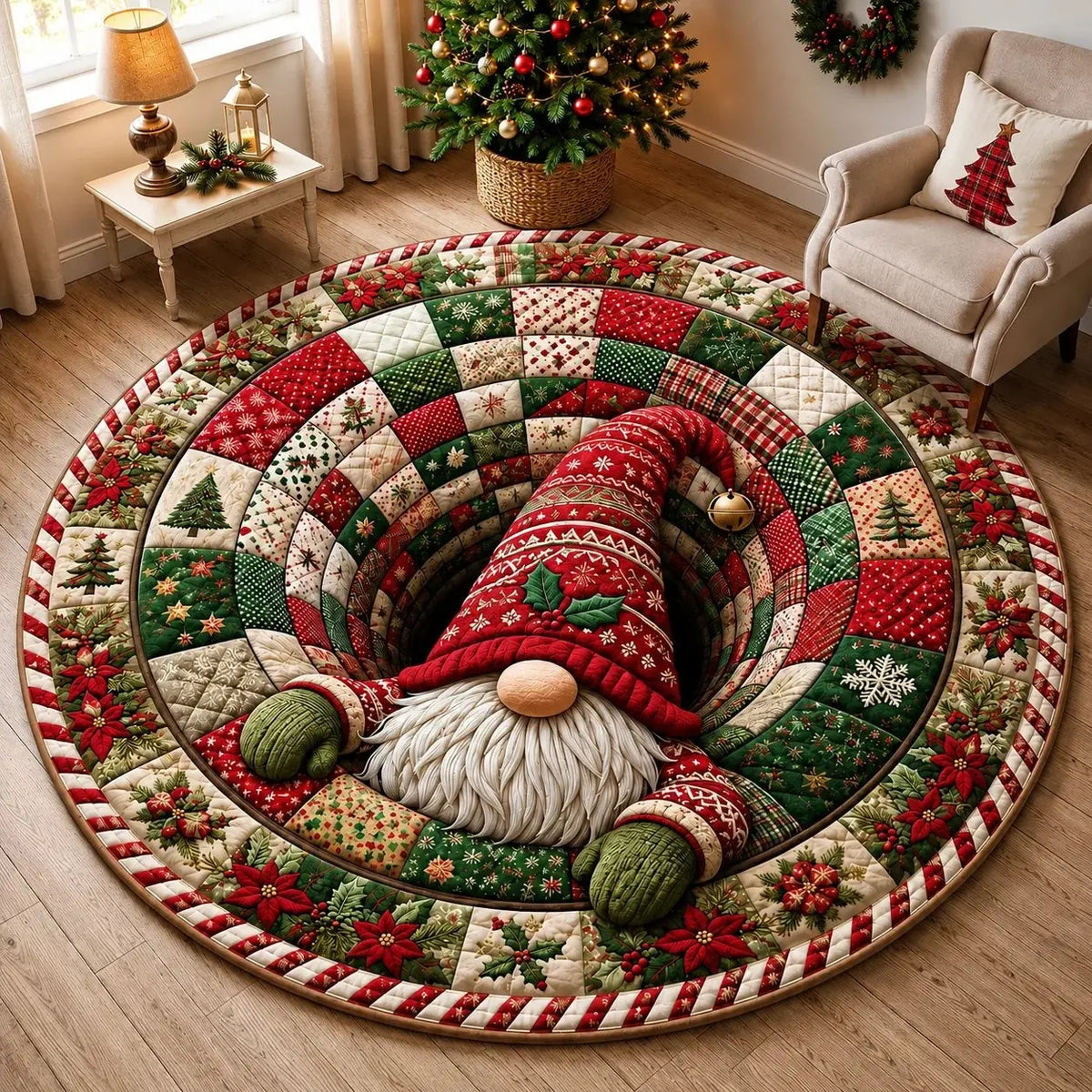🎄 Vánoční koberec s 3D optickou iluzí