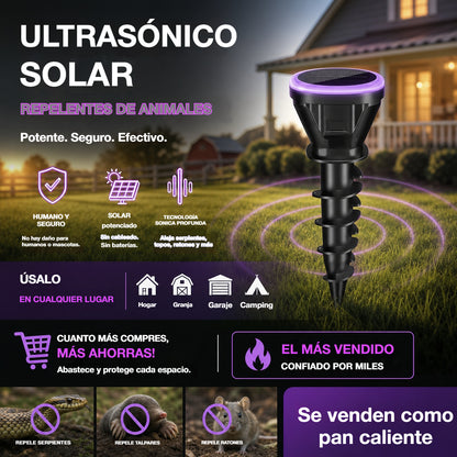 🔥 ¡Más de 100.000 unidades vendidas! 🛡️ Repele serpientes, insectos y roedores, ¡y protege tu hogar! 🏡️ Repelente ultrasónico de ratas con energía solar.