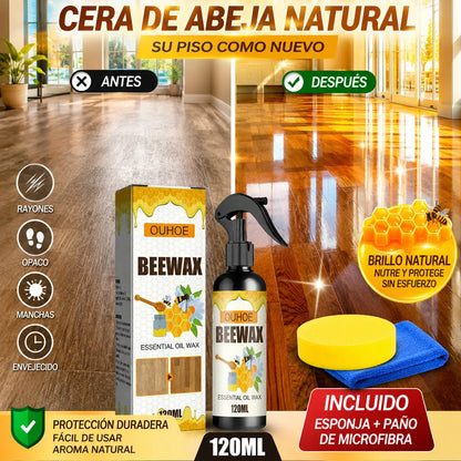 🔥【30% OFF】🔥【120 ml + esponja + paño】Spray de cera de abeja natural micromolecular para el cuidado de muebles, mantenimiento y pulido de suelos.