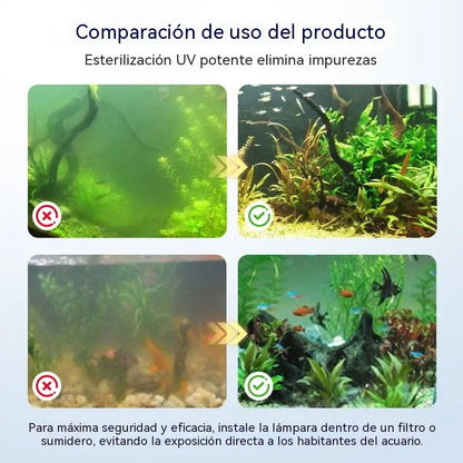 🐟🐠🌿Lámpara esterilizadora UV sumergible con temporizador para acuarios