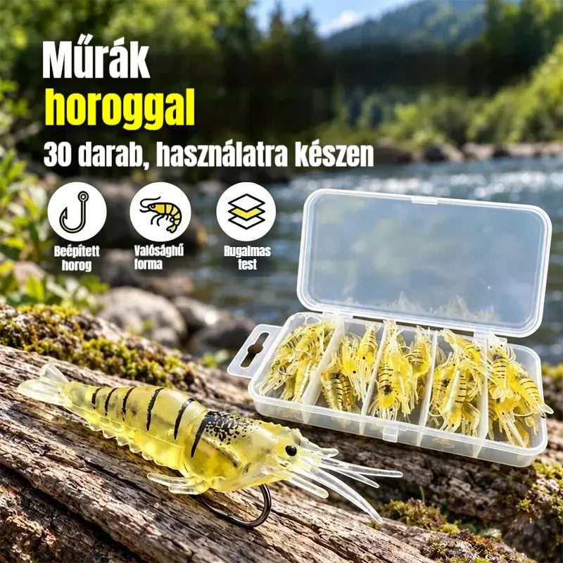⏰ Korlátozott ideig tartó féláras ajánlat ✨ Bionikus, puha garnéla műcsali | Rendkívül élethű, természetes mozgással; szakadásálló és tartós; édesvízi és sósvízi horgászathoz egyaránt alkalmas 🎣