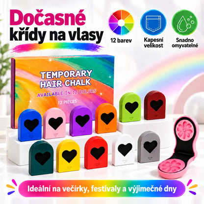 🌈🪮Kompaktní pudrová barva na vlasy s 12 odstíny pro rychlé barvení