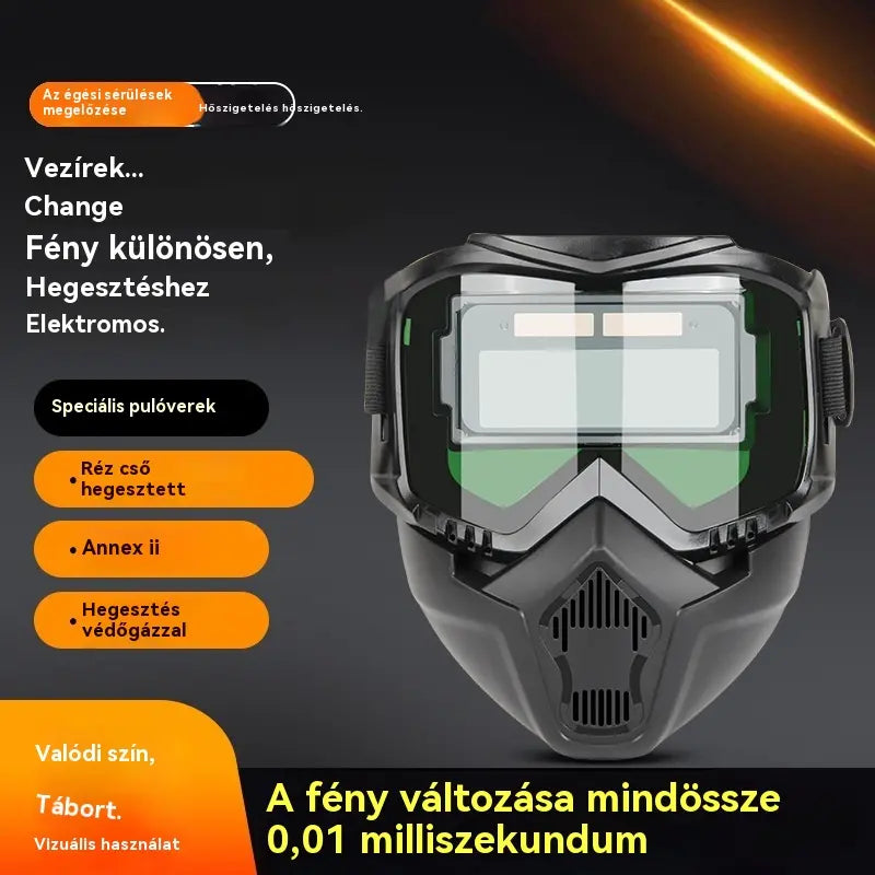 🔥😎Teljesen automatikus hegesztőálarc⚡Intelligens fénybeállítás, professzionális védelem