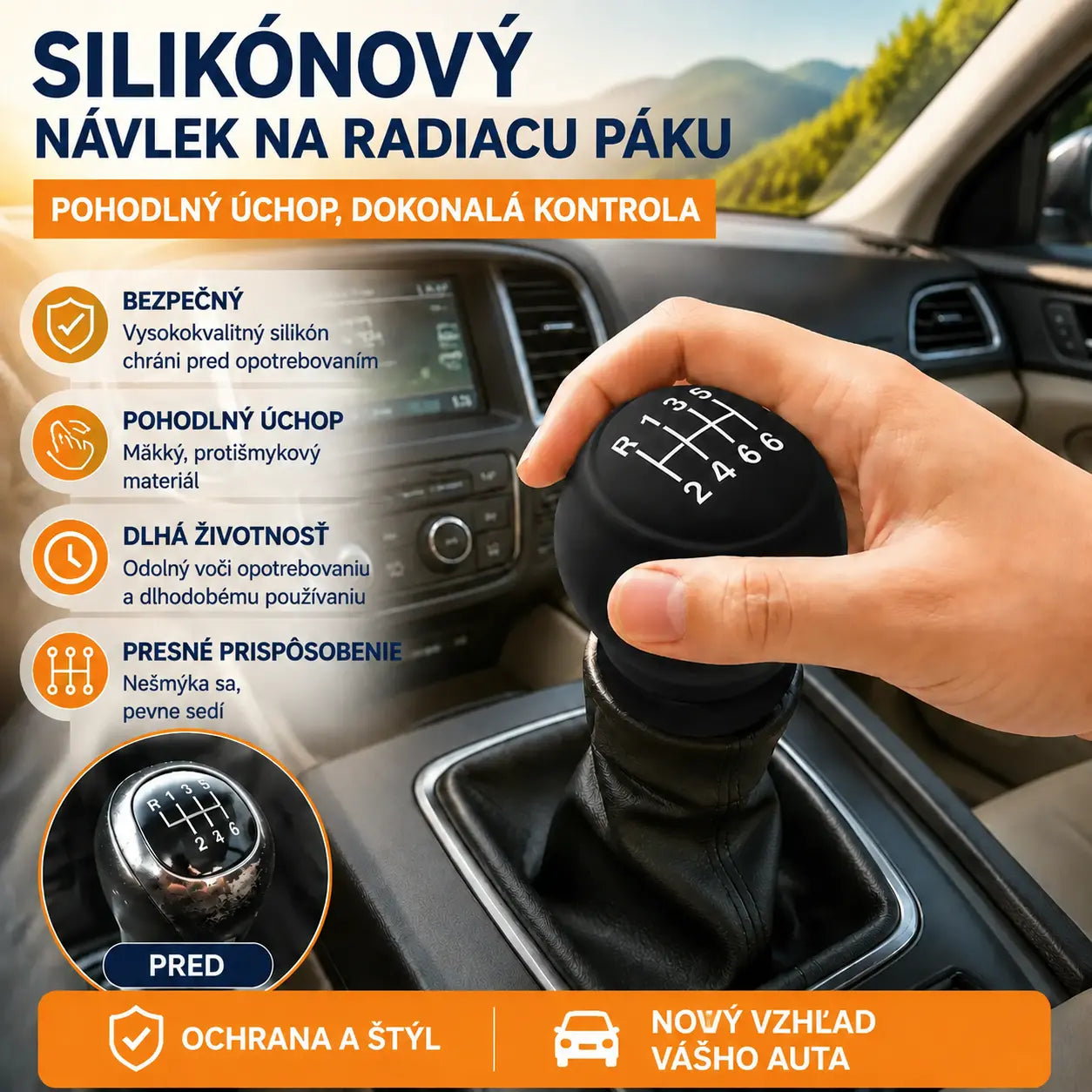 5 kusov 22 € ✨ Dodajte svojmu autu nový vzhľad s týmto silikónovým krytom radiacej páky 🚘