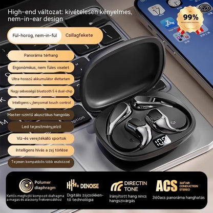 🔋Vezeték nélküli Bluetooth fülhallgató beépített fülhorgos csontvezetés nélkül 🎙️🎧