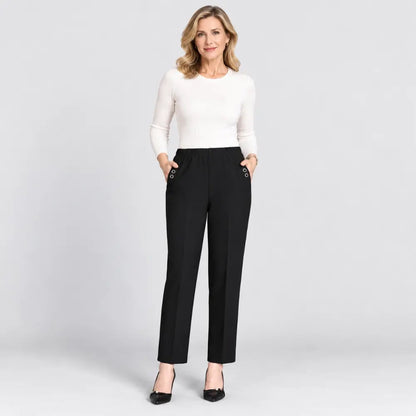 ✅👖【XL-5XL】Plus size nadrág középkorú és idős nőknek, egyenes szárú, laza, lezser, karcsúsított【45-87,5 kg】