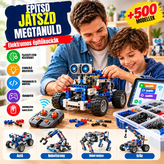 🤖🧩【312 darab】 【50% kedvezmény korlátozott ideig】LEGO típusú elektromos építőrobot gyerekeknek