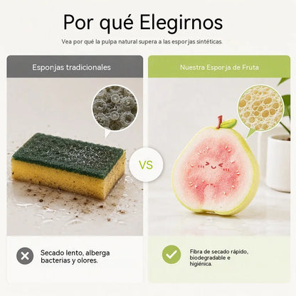 🎁 ¡1+1 GRATIS! Esponja para platos con forma de fruta: alegre, colorida y potente para una cocina reluciente 🍓🍋✨