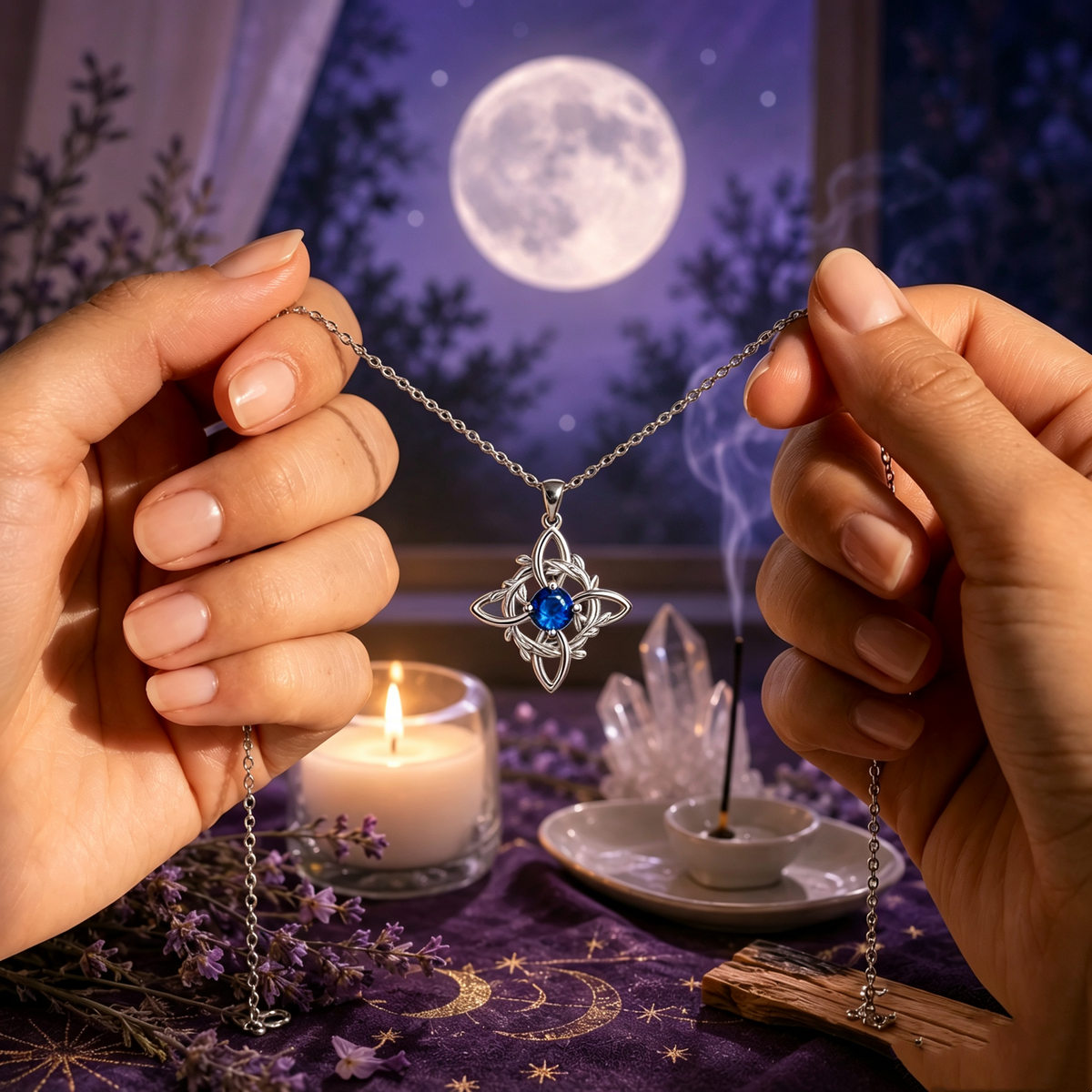 【Compra 1 y llévate 1 gratis】2 pieza 26 euros💥Collar místico de nudo de bruja con piedra de nacimiento 🔮💞 Protege a tus seres queridos