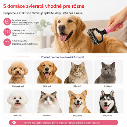 🐱🐕🐈 Multifunkčný hrebeň 3 v 1 na úpravu srsti domácich miláčikov a odstraňovanie mačacích a psích chlpov.