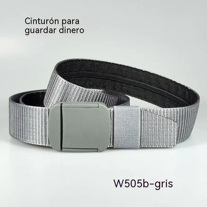 🔥【Longitud： 130 cm】Cinturón de viaje táctico con bolsillo oculto para dinero