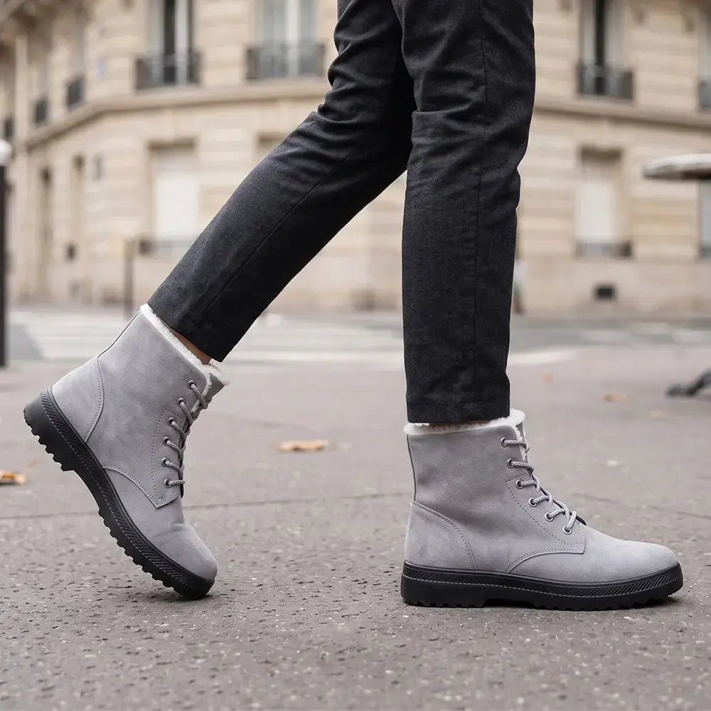 ✨【36-44】Polár bélésű, vastag Martens téli csizma -- Vastag, plüss bélés a meleg megőrzéséért ősszel és télen.