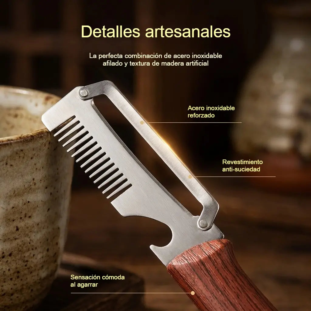 ✅Compra 1, llévate 1 gratis (2 artículos) 🧅🔪 Pelador de cocina multifuncional 3 en 1: ¡Pela, corta y abre botellas! 🔥