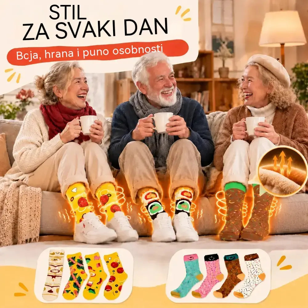 🧶🧦【4 para 25 eura】Zabavne čarape za gurmane | Nosite svoju omiljenu hranu na nogama!|Zabavne i udobne za nošenje.