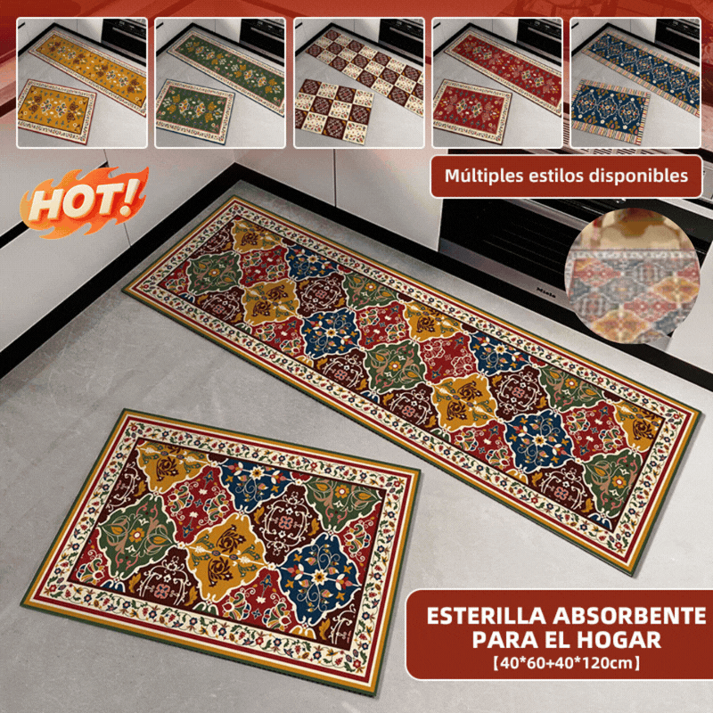🔥【Compra 1 y llévate 1 gratis】🏠💧Alfombrilla súper absorbente｜40×60+40×120cm, antideslizante y de secado rápido para el hogar