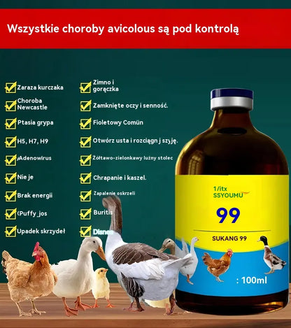 🔥【30% OFF】💊🐓🦆🕊️ Lek na ptasią grypę, utratę apetytu, biegunkę i kaszel u drobiu, kurczaków, kaczek i gęsi. 1 butelka 100 ml.