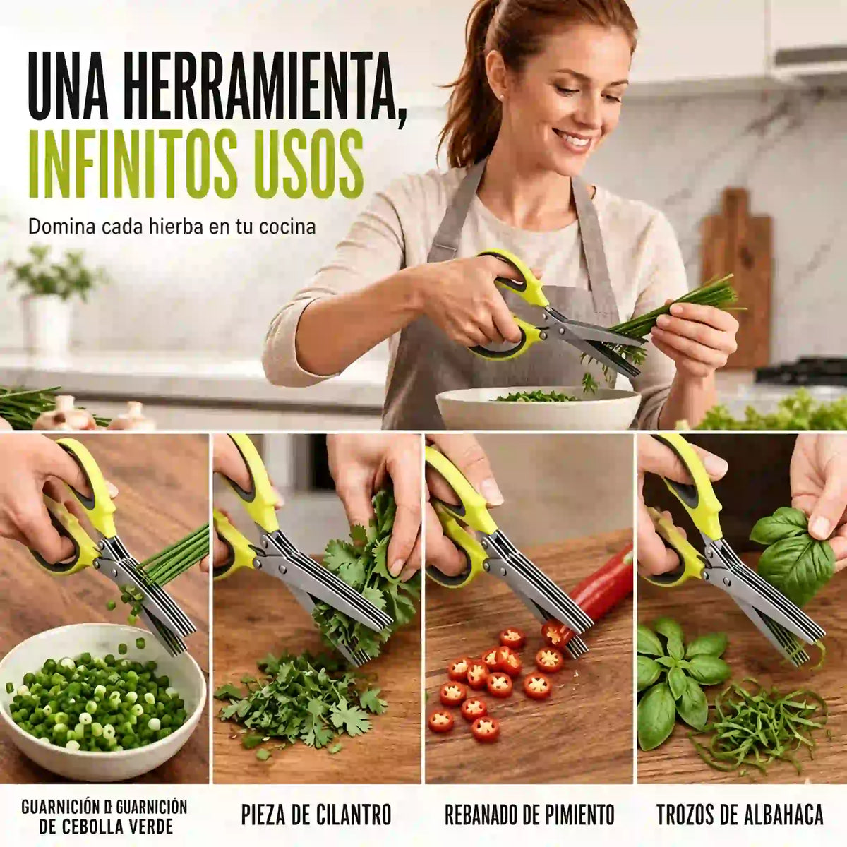 ✂️Tijeras de cocina multifuncionales de acero inoxidable de cinco capas！