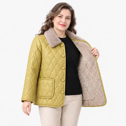[XL-5XL/6 szín] Őszi/Téli polár bélésű, pamuttal bélelt kabát, stílusos, mosott bőr, pamuttal bélelt kabát, laza szabású felső