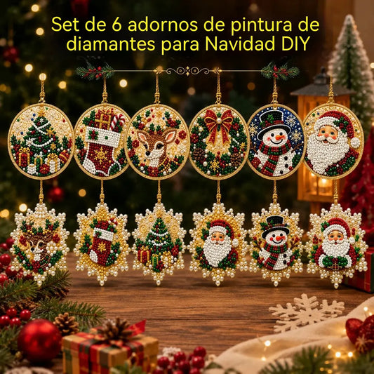 ⏳ Último día 50 % de descuento: 🎄 Kit de adornos navideños de pintura de diamantes DIY de 6 piezas/12 piezas