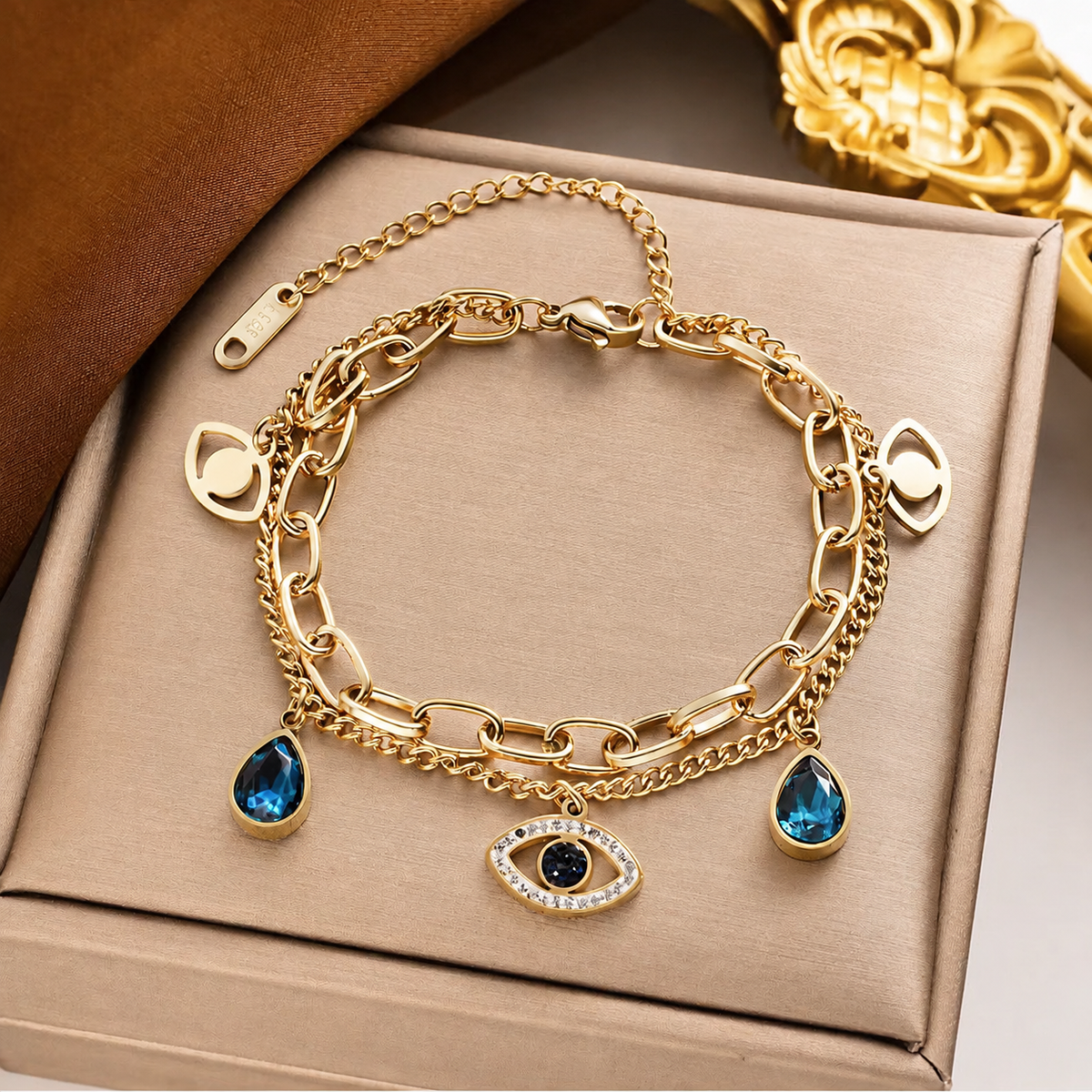 🔥【Compra 1 y llévate 1 gratis】👁Pulsera de plata de ley 925 con diseño de ojo turco y temática veraniega